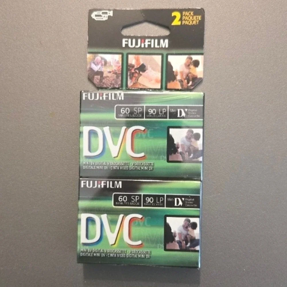 Fujifilm DVC Mini DV Digital Video Tapes 60 Min 2-Pack Sealed New